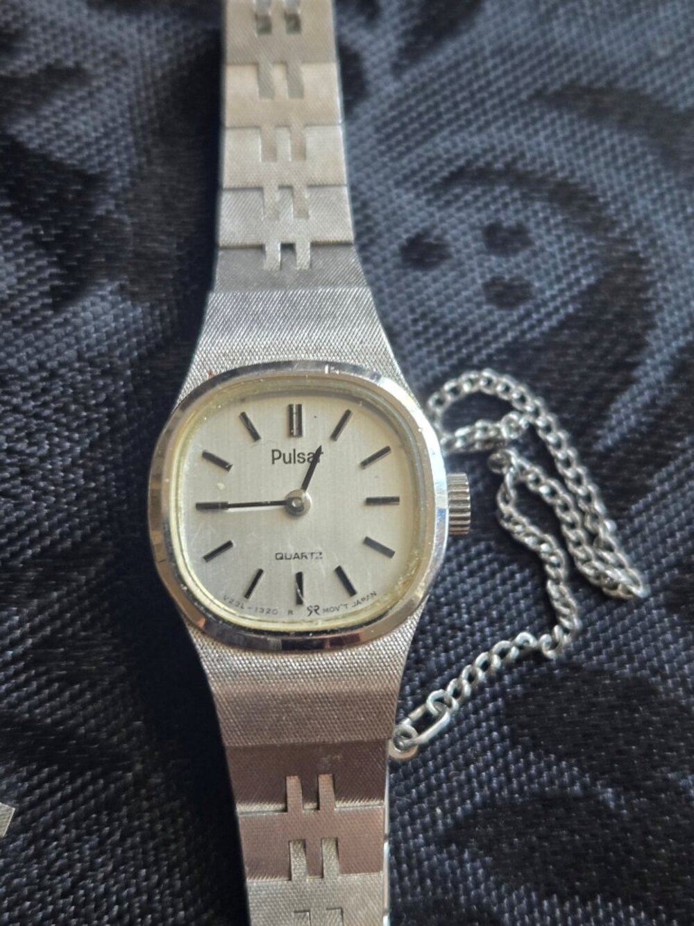 Vintage Women's PULSAR Silver Tone Link Bracelet Watch